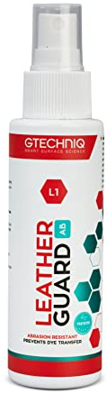 Gtechniq L1 Leather Guard Protection for Cars, 100ml | Protects Leather Seats from Stains, UV Rays, Dye Transfer, Discolouration and Abrasion, Hygienic Surface, Lasts up to 1 Year