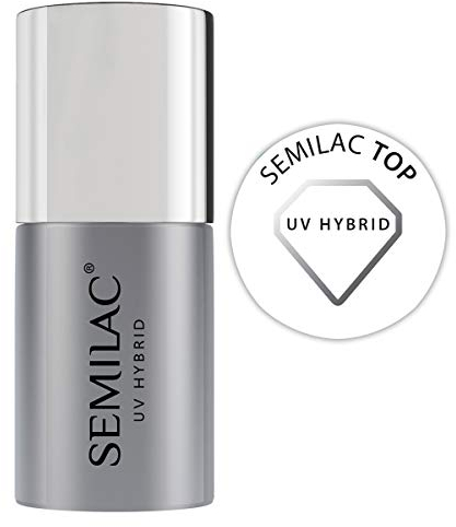 Semilac Top Coat Überlack 7 ml Innovativ UV LED Lack für Hybrid Nagellack Glänzendes Finish, Schützt, Transparent