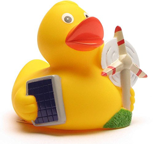 Duckshop I Badeente Energie I Quietscheente I L: 8 cm I Quietscheentchen I Geschenk für Umweltbewusste I Präsent Sammler