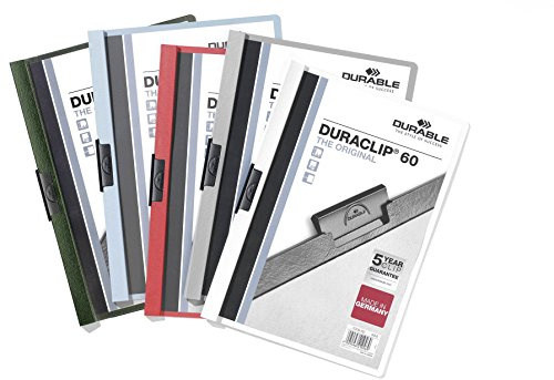 Durable Klemm-Mappe Duraclip Original 60 (für 1-60 Blatt A4), 25 Stück, farbig sortiert, 220900