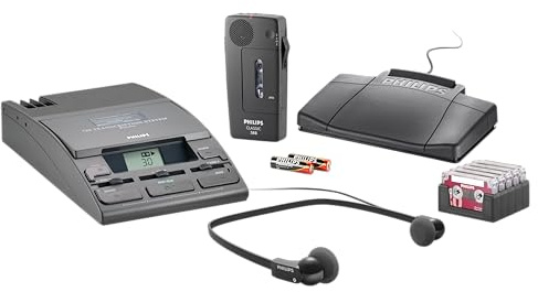 Philips LFH0064 Pocket Memo Diktier- und Wiedergabe Set Mini-Kassette, anthrazit