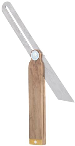 STUBAI Gehrmaß 330 mm beweglich | hochwertige Federstahlschiene mit Nussholzschenkel | Profi Winkelmesser für präzise Messungen und Markierungen