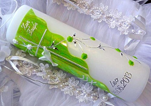 Bautizo Vela Vela de comunión Niño Niña 250/70 mm VT de 04 Incluye Accesorios para personalizar