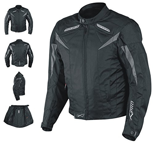 A-pro Moto CE Protezioni Textile Giacca Manica Smontabile Gilet Termico Nero L