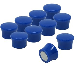 Pequeños Imanes de Tablero de Memo Azul de Alta Potencia para Refrigerador, Pizarra, Tablero de Anuncios, Archivador - Paquete de 10