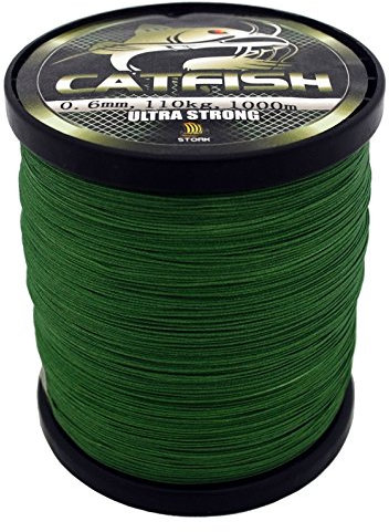 Stork Catfish, 8-Fach geflochtene Wallerschnur 1000m (Moosgrün, 110 kg / 0,60mm)