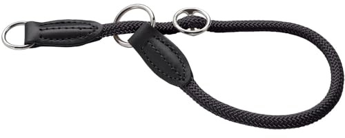 HUNTER Freestyle Dressurhalsung für Hunde | strapazierfähiges Tau mit Polyamid-Kern, robust, pflegeleicht, ideal für Training & Alltag, Farbe: Schwarz, Größe: XS-S
