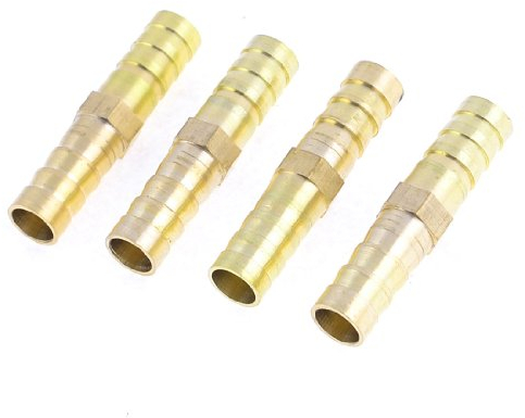sourcing map Conector de manguera recta de latón de 9 mm de diámetro de gas de aire de 4 piezas