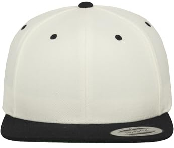 Flexfit Unisex klassisk Snapback 2-tons keps, för kvinnor och män, finns i 17 färger, en storlek passar alla, Natural/svart, one size