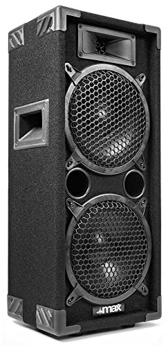 MAX28 Dual 8 Inch Passive DJ PA Speaker, 800W, Twin 8-Inch Woofers, Powerful Full-Range Sound For Mobile DJs, Parties, Karaoke & Events, 2-Way Bass Reflex Cabinet, Piezo Tweeter