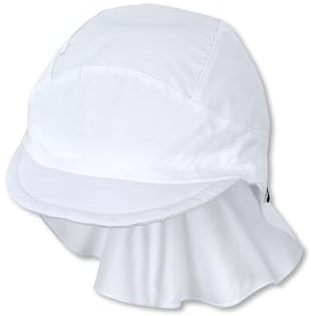 Sterntaler Schirmmütze Nacken - Unisex Baby- und Kinder Mütze mit Nackenschutz und einsteckbaren Ohrenklappen - UV-Schutz 50+ Sommermütze zum Binden - Popeline (Bio) Kopfbedeckung