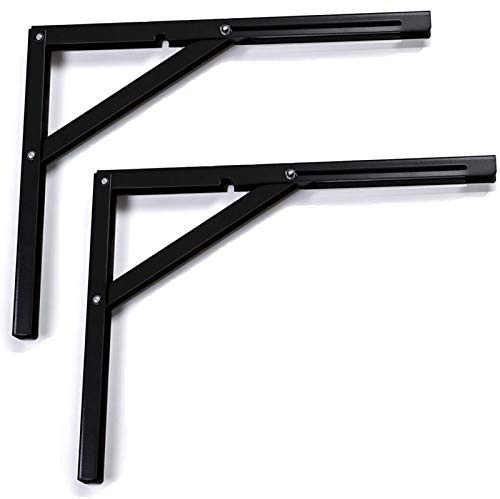 SOTECH 2 x Klappkonsole Profi-Nr.1 L400 Länge: 390 mm/Höhe 300 mm schwarz | Tragkraft 120 kg (pro Paar)