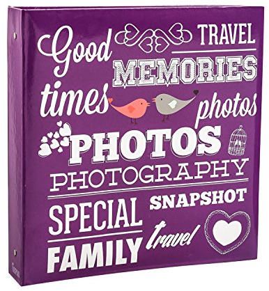 Arpan Large Slip In Photo Album Holds 500 Photos 6'' x 4'' - Purple