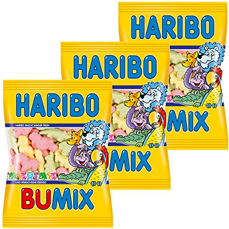 Haribo Bumix, 3er Pack, Gummibärchen, Weingummi, Fruchtgummi, Im Beutel, Tüte, 200 g