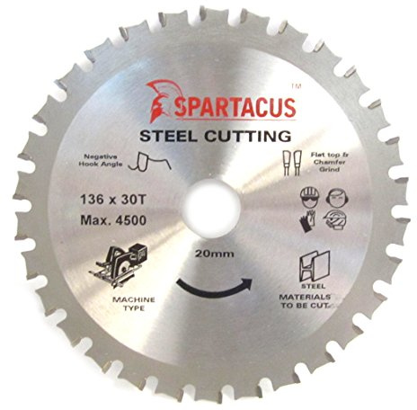Spartacus 136mm Diameter x 30 Teeth x 20 Bore Steel Metal Cutting Circular Saw Blade