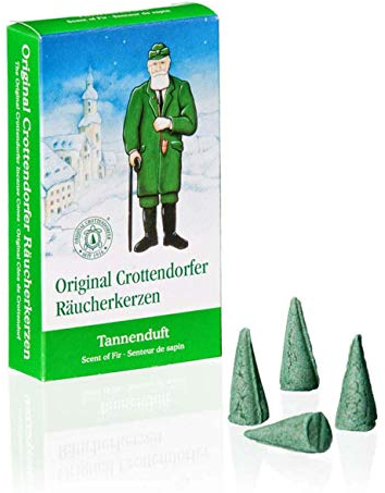 Crottendorfer Räucherkerzen - Räucherkerzen/Duftkerze - Tannenduft - 24 Stück, Größe M - Made in Germany
