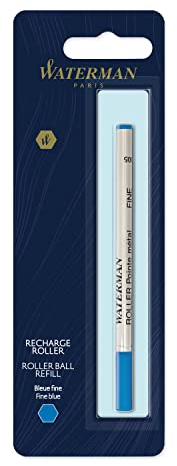 Waterman Ersatzmine für Tintenroller | feine Spitze | | Blaue Tinte | 1 Stück