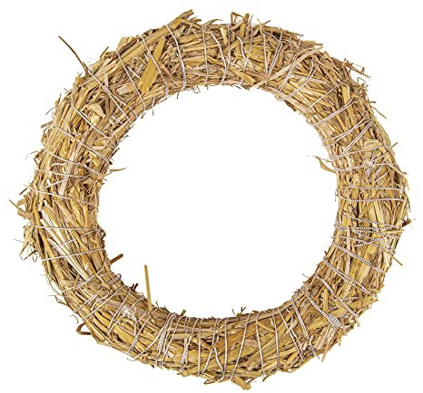 Rayher Straw Wreath, Natural, 40 cm Diameter, Blank Wreath, Underring for Cutlery, Wrapping and Sticking, Multiple Occasions