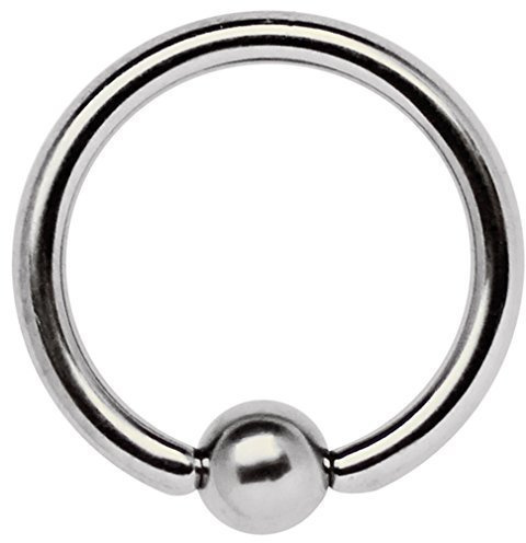 Intimschmuck Titan Piercing Ring in 1,2 mm Stärke mit Klemmkugel