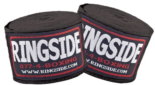 Ringside Cotton Standard Boxbandagen (schwarz)