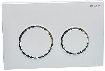 Geberit Betätigungsplatte Kappa21 für 2 Mengen Spülung / Ring glanz / Platte und Drücker weiß 115240KJ1