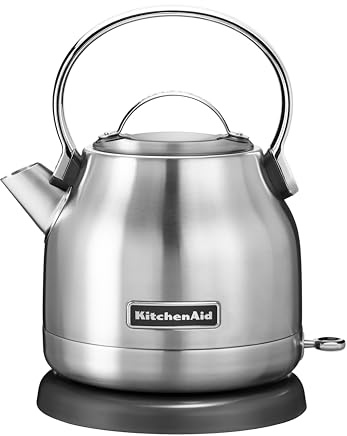 KitchenAid Hervidor Eléctrico 1.25L, Hervor Rápido con Apagado Automático e Indicador LED, Filtro Antical Extraíble, 1500W, Acero Inoxidable
