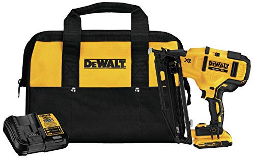 20V MAX 2.0 Ah Cordless Lithium-Ion 16 Gauge 2-1/2 in. 20 Degree Angled Finish Nailer Kit by DEWALT