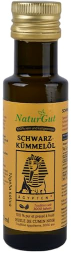 NaturGut Reines Ägyptisches Schwarzkümmelöl Nigella sativa aus Ägypten 100ml Schwarzkuemmeloel