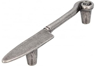 SIRO Möbelgriff Nienburg, Messer, Design, Druckguss zinnfarbig, 139 mm x 22 mm x 19 mm, LA 96 mm, 1053-140ZN28