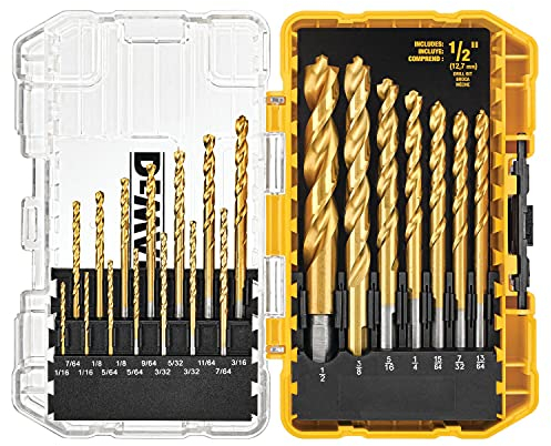 DEWALT (DW1361) Titan-Nitrid-beschichtetes Bohrer-Set, Pilotspitze, 21-teilig