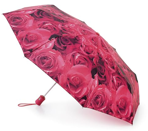 Fulton Open & Close 4 Photo Rose Red Women's Umbrella Photo Rose Red Print One Size