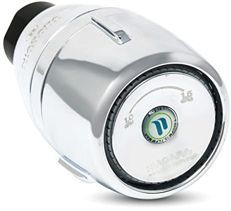 Niagara Conservation N2610CH Bi-Max 1-Spray with 1.0-1.5 GPM 2.125-in. Wall Mount Adjustable Fixed Shower Head in Chrome, 1-Pack | Bathroom Shower Head Sprayer with Pressure Compensation