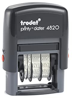 Trodat Printy 4820 Datumstempel, Monat in Buchstaben, 4 mm, Abdruckfarbe schwarz, 25 x 4 mm