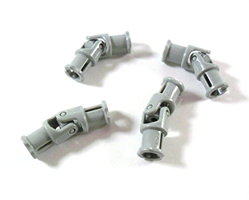 4 Stück LEGO TECHNIC Kardan-Gelenk 3L in Neu-Hellgrau.