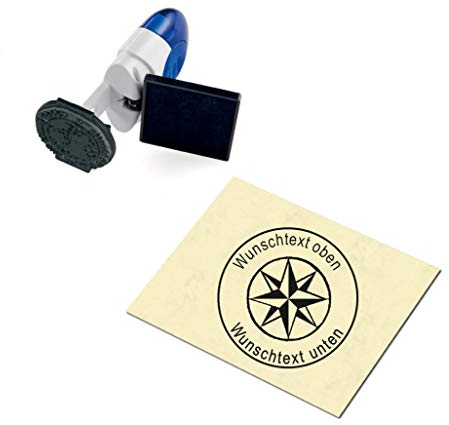 Geocaching Stamp North Star with Personal Cachername/Name Circular Stamp Geocaching Pocket Stamp Compass Nick
