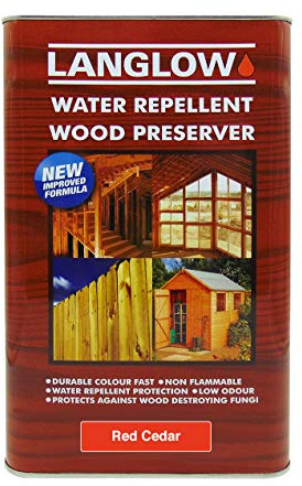 Langlow Wood Preserver Red Cedar 5L - Deep Penetrating Timber Treatment for Structural Wood with Anti Fungal & Rot Resistance