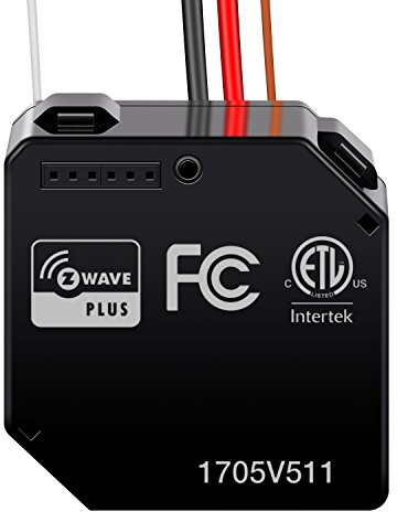 ENERWAVE Z-Wave Plus Relay, Hidden Smart Switch Wireless Remote Control to Lights and Ceiling Fans, 120-277VAC, 10A, Neutral Wire Required, ZWN-RSM1-PLUS, Black