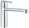Grohe Niederdruck-Spültischarmatur Get, 30197000, Einhandmischer mit mittelhohem Auslauf für Spüle, SilkMove Keramikkartusche, StarLight Oberfläche, Schnell-Montage-System, Chrom, 09589 1