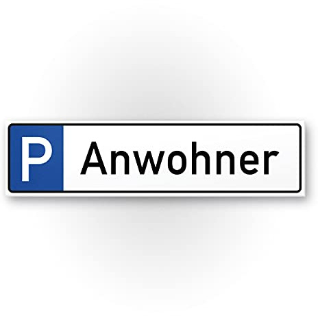 Komma Security Parkplatz Anwohner Bewohner Hausbewohner Schild 40 x 10 cm Hinweisschild Parkverbot Privatparkplatz Privatgrundstück Parkplatzschild Reserviert - Parkplatz freihalten