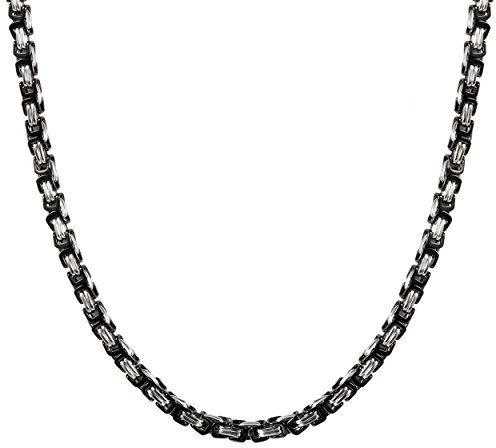 JewelryWe Schmuck Herren Kette, Edelstahl Biker Königskette Panzerkette Halskette, Silber