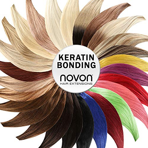 Keratin Bonding - # 60 - WEISSBLOND - 50cm - 25 Strähnen - 1g - 100% Remy Echthaar Haarverlängerung U-Tip Extentions by NOVON Hair Extensions mit sehr hoher Qualität