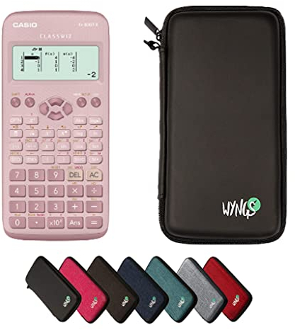 Casio fx-83GT X Pink inkl. WYNGS Schutztasche Schwarz - Wissenschaftlicher Taschenrechner - Basic Set