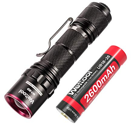 Weltool M7-RD LED Taschenlampe rot Licht, LED taktische Taschenlampe, mit Batterie, behält Nachtsichtfunktion, für Luftfahrt, Astronomie, Kartenbetrachtung, Überprüfung Wartung