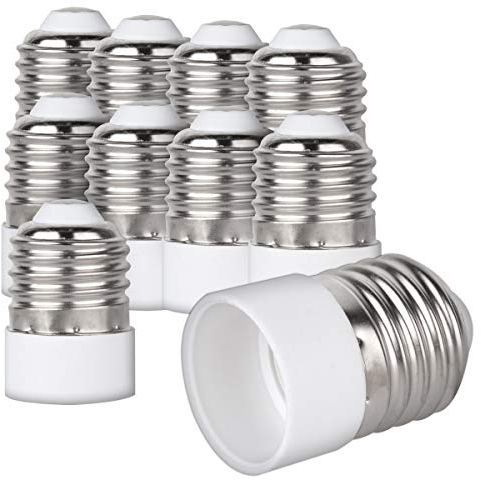 kwmobile 10x Lampensockel Adapter Konverter - E27 Fassung auf E14 Sockel Lampenadapter - Lampensockeladapter für LED Halogen Energiespar Lampen