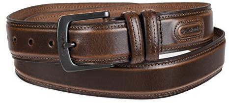 Columbia Abito casual da uomo con doppia cintura, con fibbia a polo singolo, per jeans, colore: cachi, Marrone, Small (30-32)
