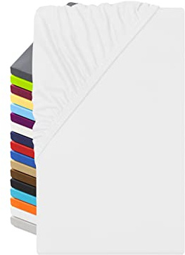 npluseins Microfaser Spannbettlaken fein gewebt, 90-100x200 cm, Weiß