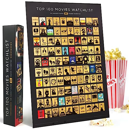 Curious Charts Commission Official IMDb 100 Movies Poster (Scratch-Off Version)