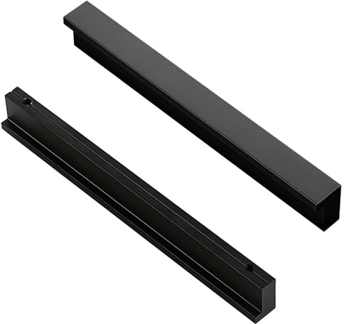 Qrity 2 Stück L 90° Küchenschrank Schrank Türgriff Zugknöpfe Kommode Schubladengriff Sets, Aluminium, massiv, Lochabstand 192mm