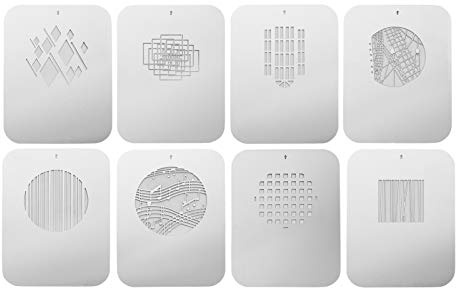 Docooler GOBO 8Pcs/Set Gobos Graphics Cards Metal Plates with Hollow Patterns for Optical Snoot Conical Focus Condenser Art Special Effects Shaped Light Beam Photography Light Accessories