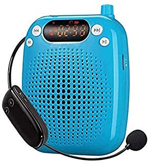 SMSOM Amplificador de voz portátil con micrófono inalámbrico con Bluetooth Altavoz with10 W 2000 mAh Soporte de MP3 Juego de Hablando de grabación a prueba de agua for el aire libre Guía de Profesores
